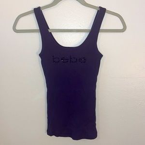 Bebe purple tank top with stones